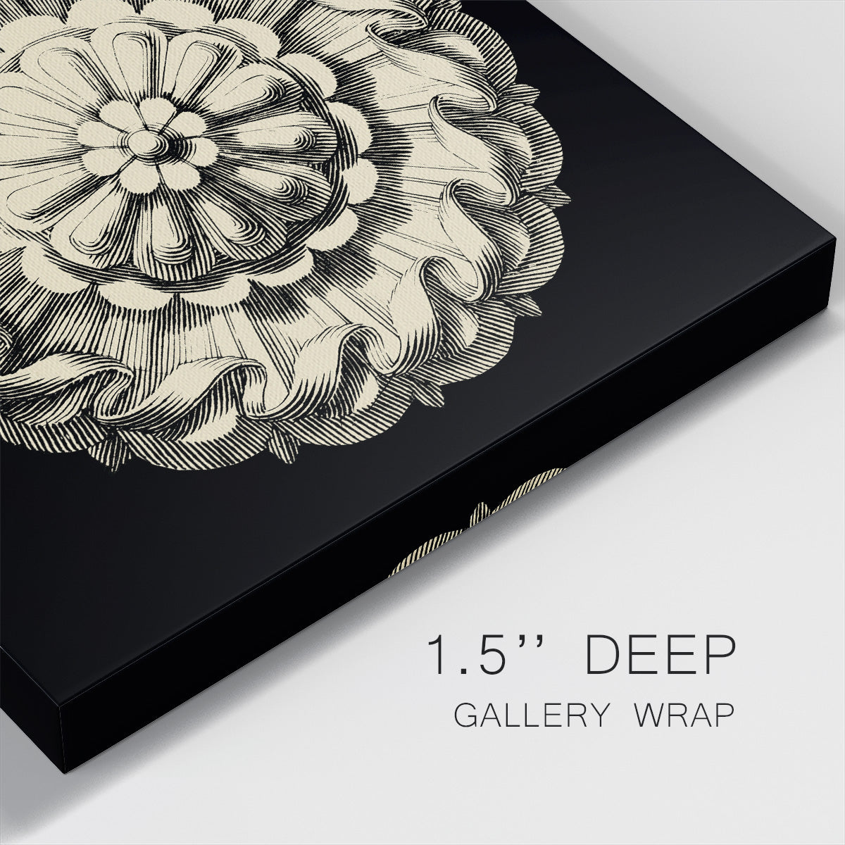 Black and Tan Rosette IV - Canvas Art Print