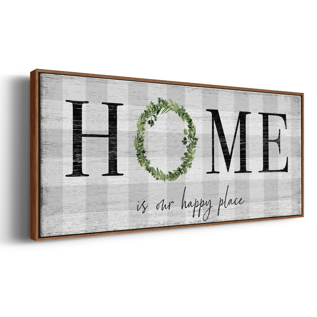 Home is Our Happy Place - Floater Framed Canvas Print