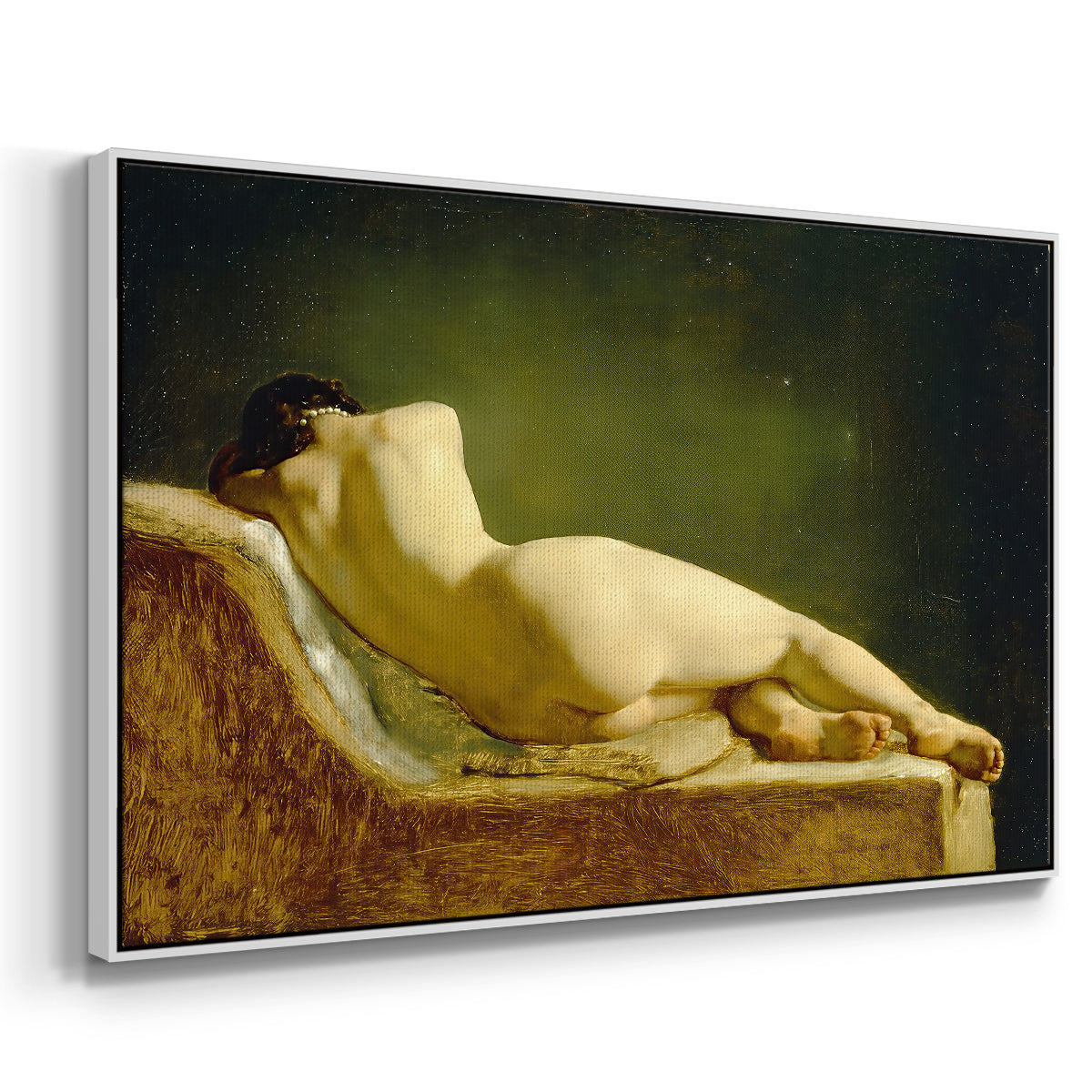 Reclining Nude (Liggende model), 1833 - Floater Framed Canvas Print