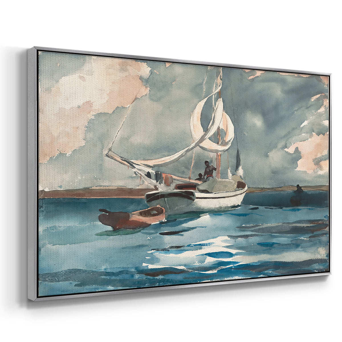Sloop, Nassau, 1899 - Floater Framed Canvas Print