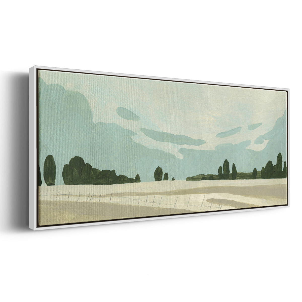 Farmland Study III - Floater Framed Canvas Print