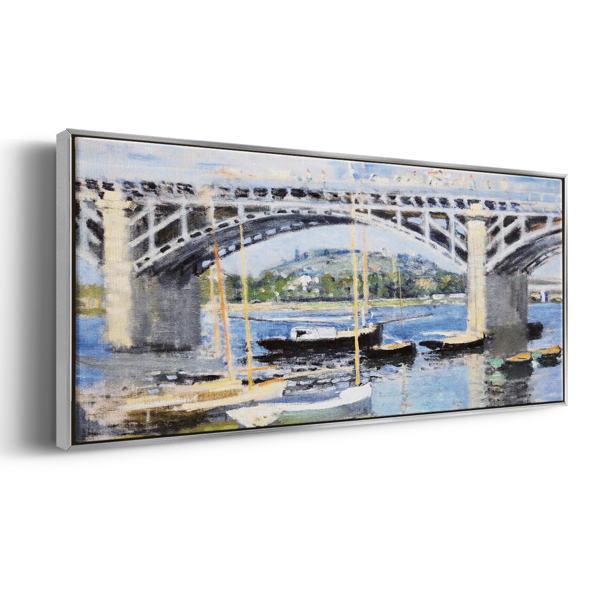 The Bridge Over the Seine, 1874 - Floater Framed Canvas Print