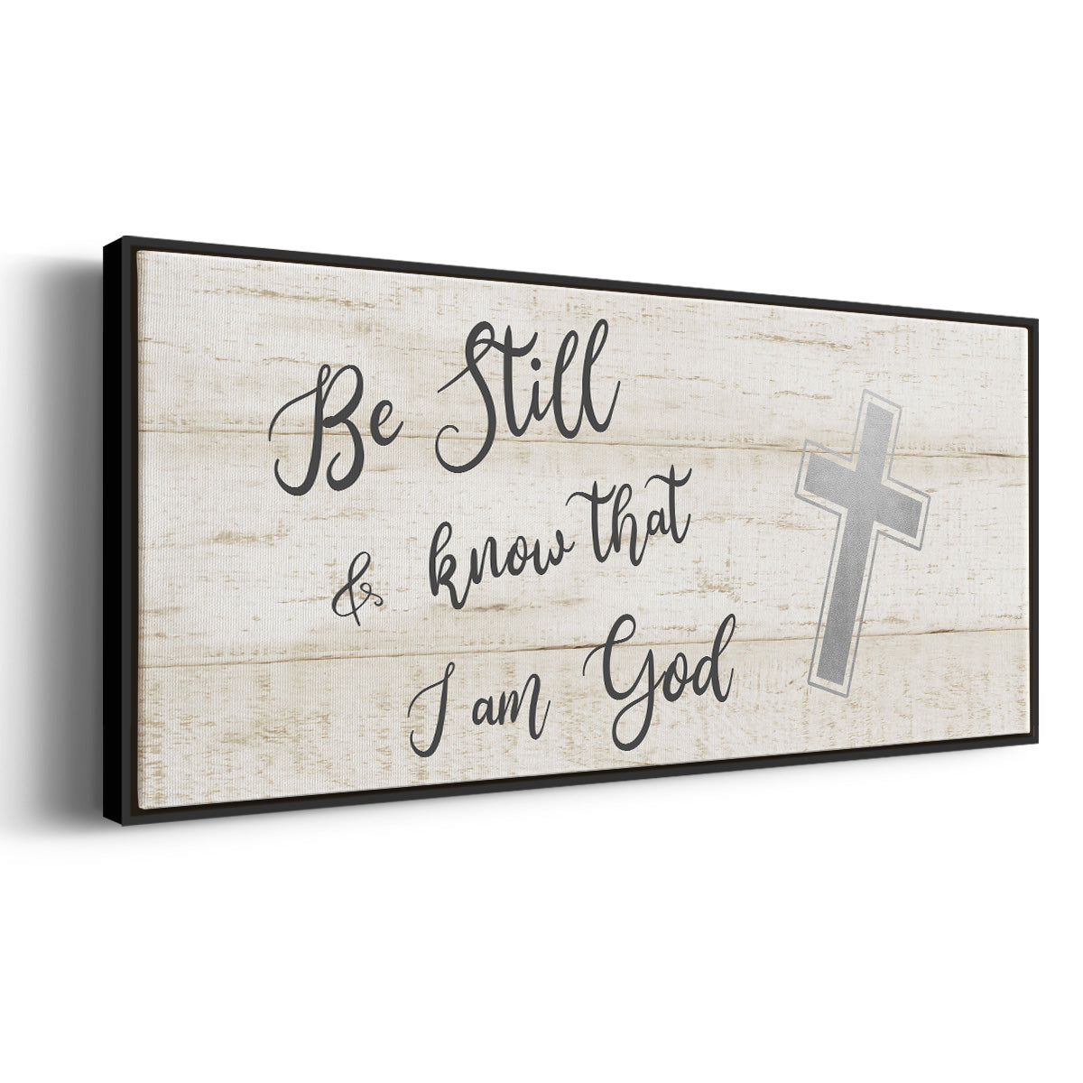 Be Still Cross - Floater Framed Canvas Print
