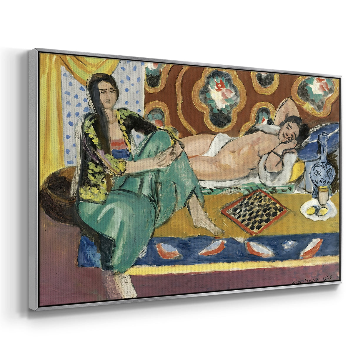 Odalisques Playing Checkers (Odalisques jouant aux dames), 1928 - Floater Framed Canvas Print