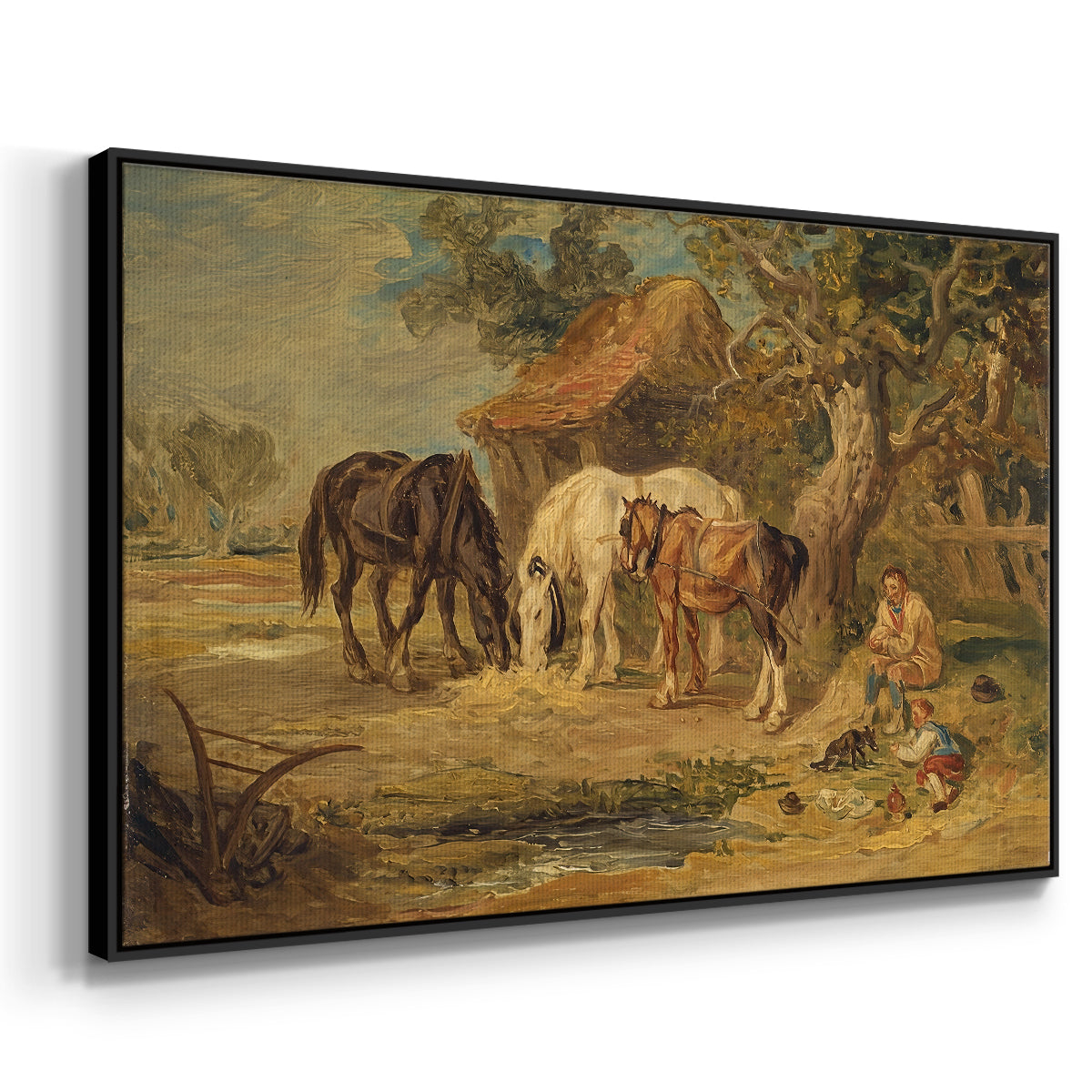 The Midday Meal, 1835 - Floater Framed Canvas Print
