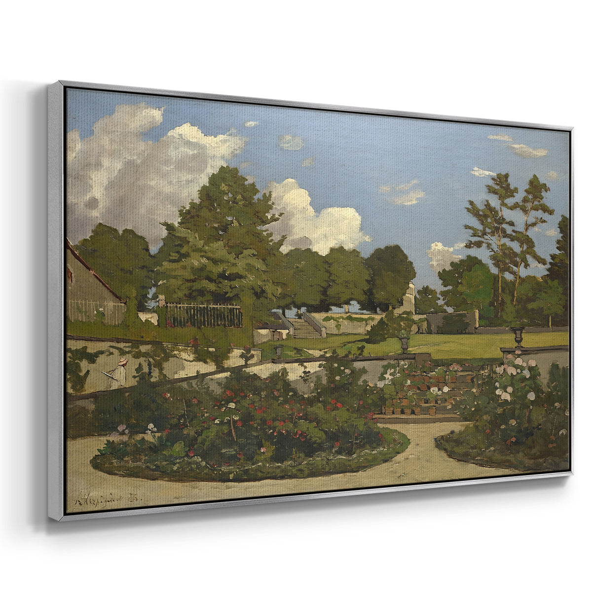 The Painter's Garden at Saint-Privé, 1886 - Floater Framed Canvas Print