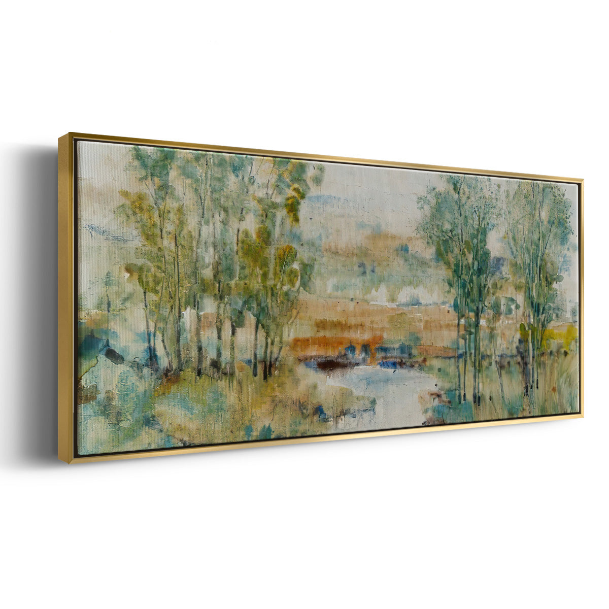 Trees on the Creek II - Floater Framed Canvas Print