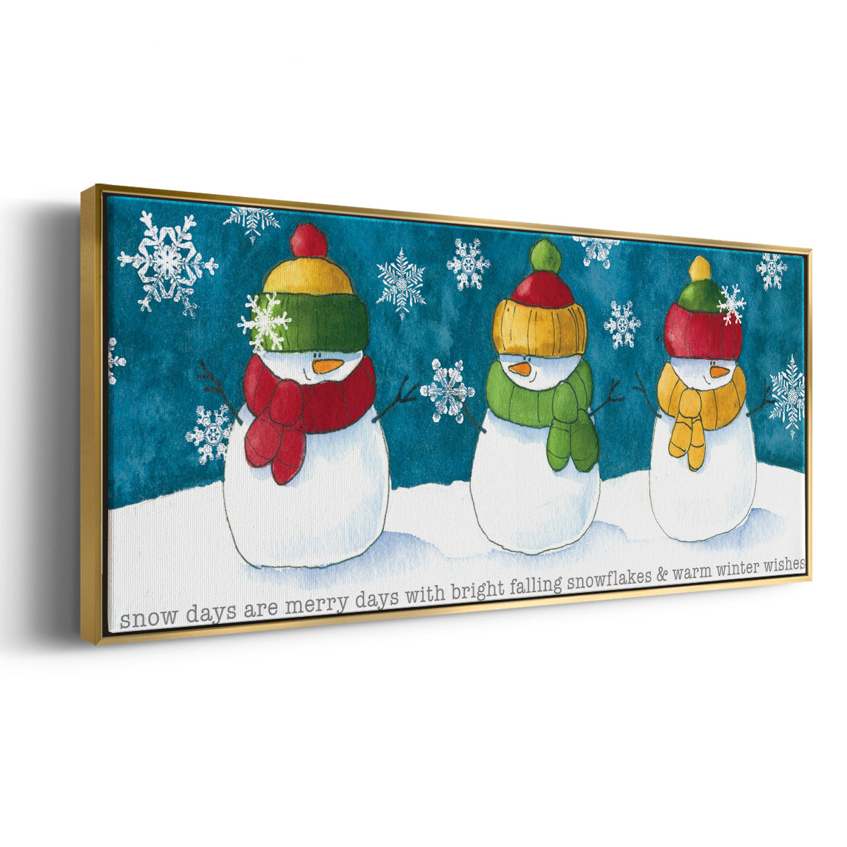 A Frosty Kiss - Floater Framed Canvas Print