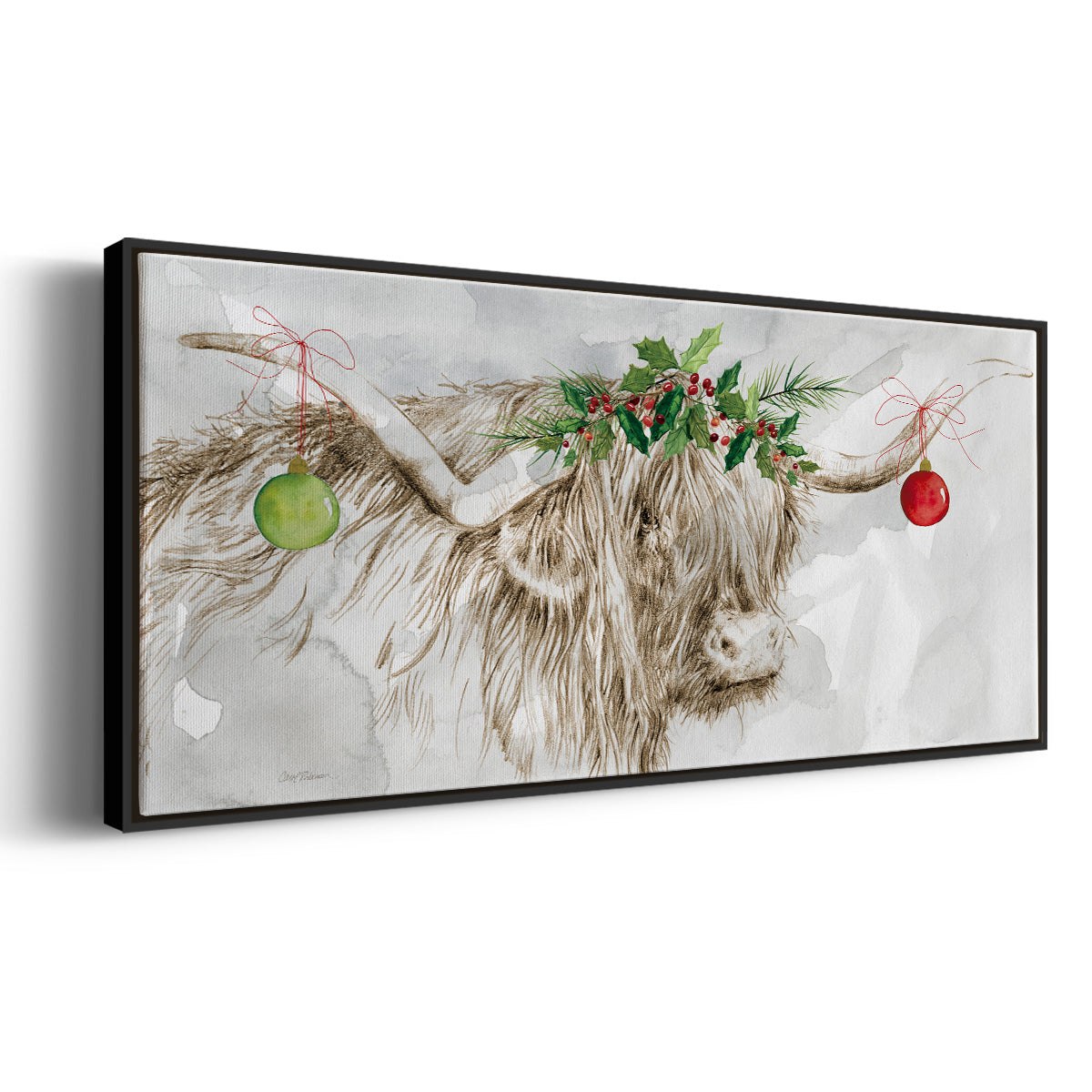 Highland Holidays - Floater Framed Canvas Print