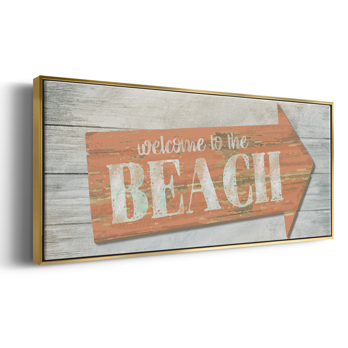 Welcome to the Beach - Floater Framed Canvas Print