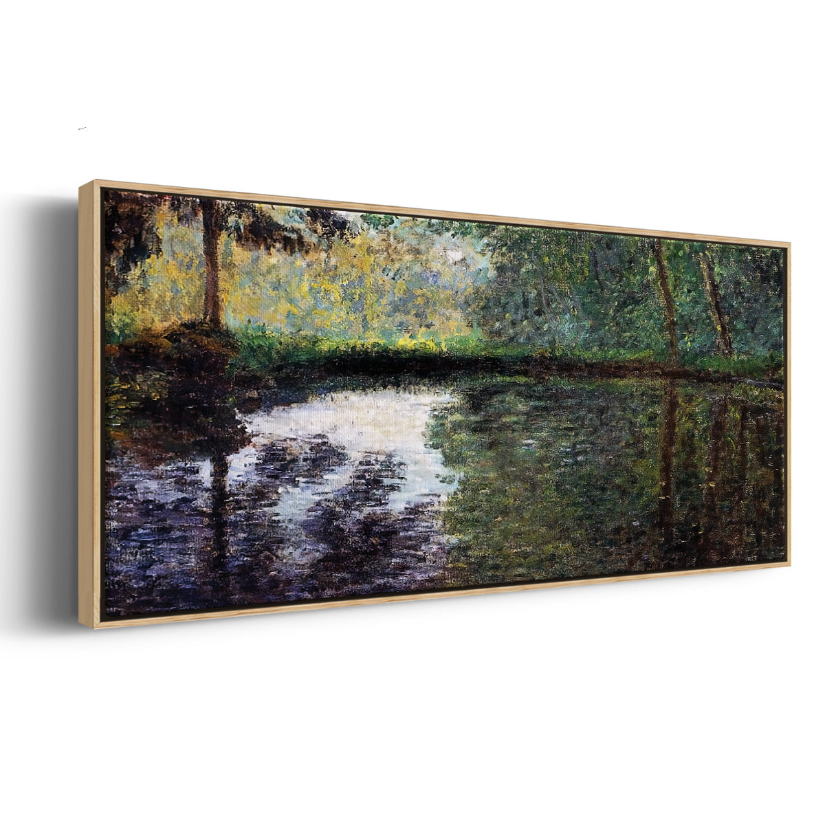 The Pond at Montgeron 2, 1876 - Floater Framed Canvas Print