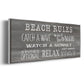 Beach Rules - Floater Framed Canvas Print