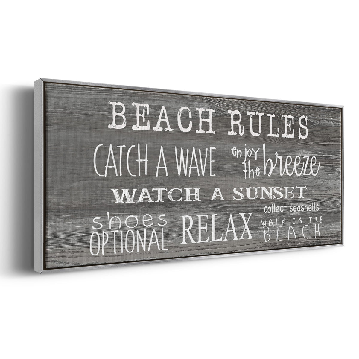 Beach Rules - Floater Framed Canvas Print