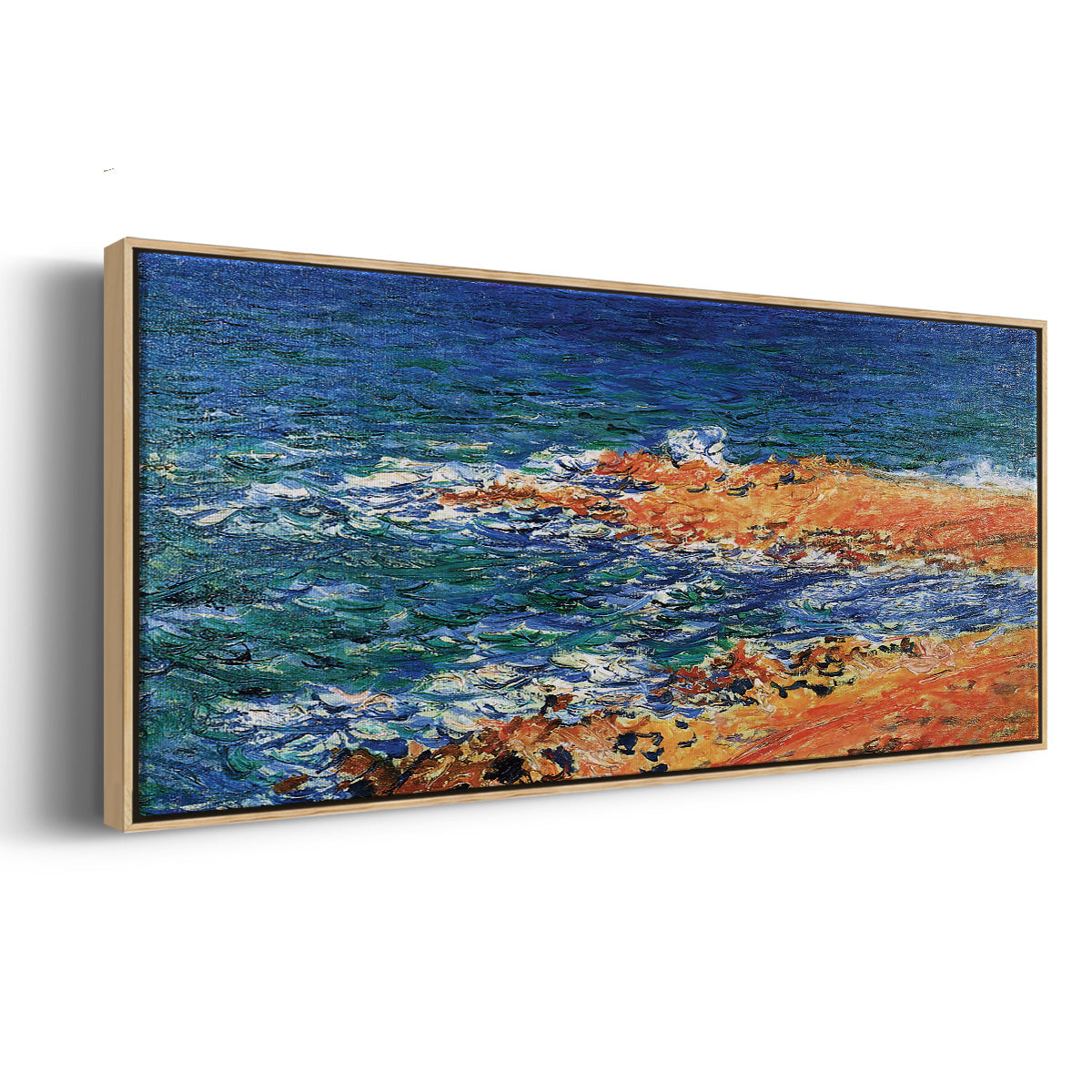 The 'Big Blue' Sea in Antibes, 1888 - Floater Framed Canvas Print