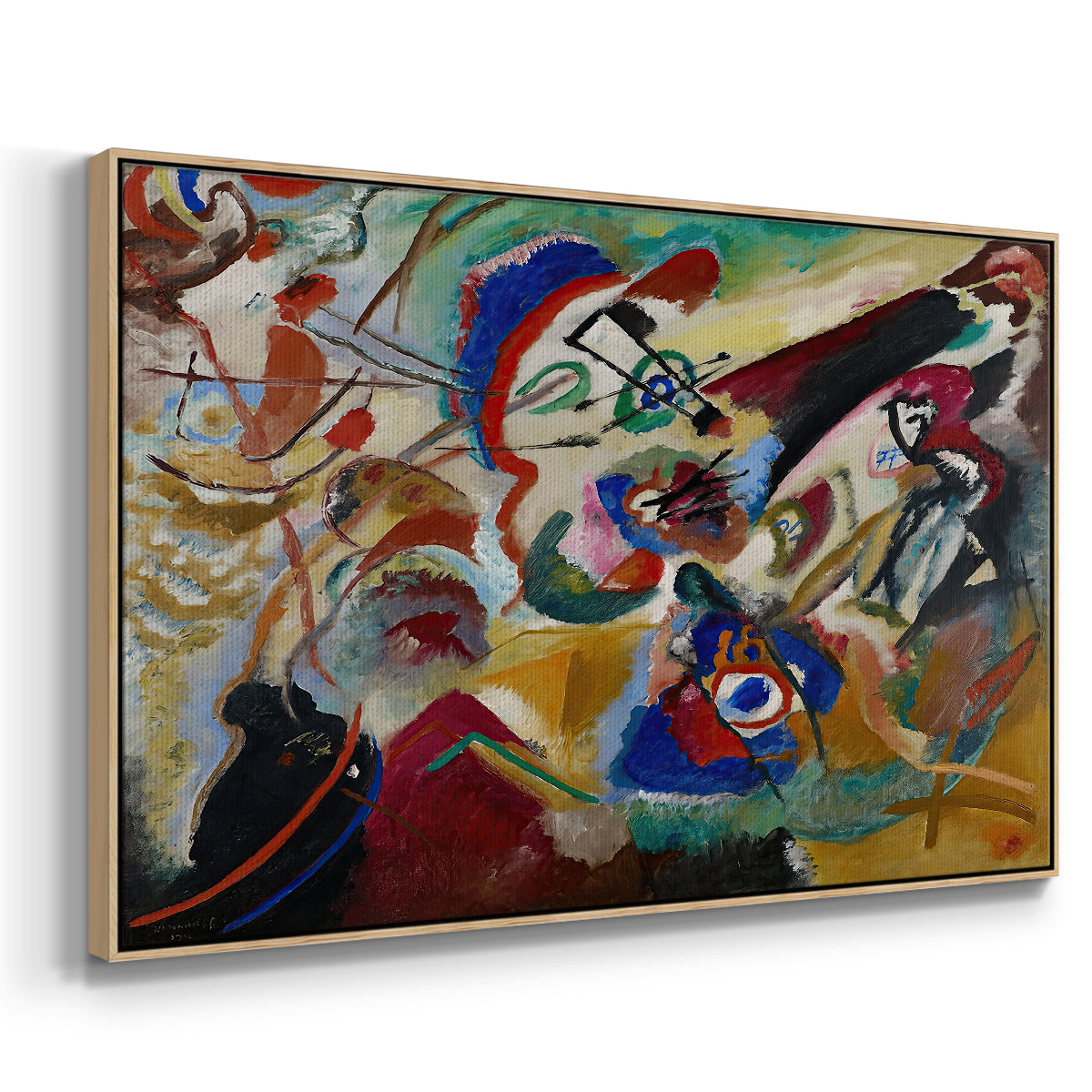 Fragment 2 for Composition VII, 1913 - Floater Framed Canvas Print