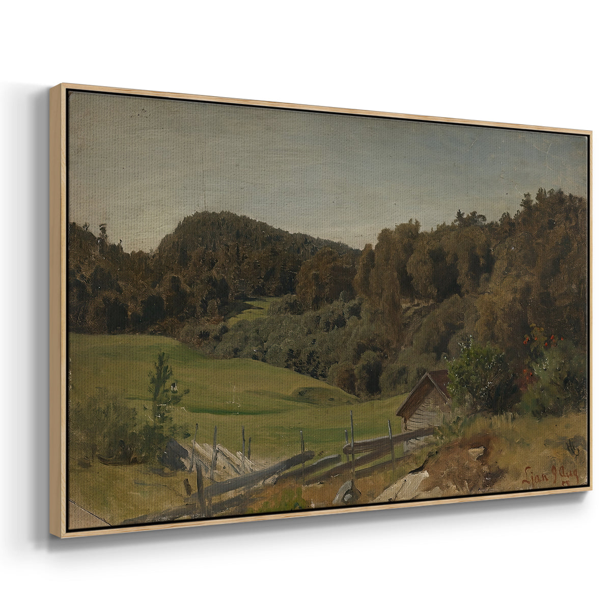 Landscape at Ljan, 1858 - Floater Framed Canvas Print