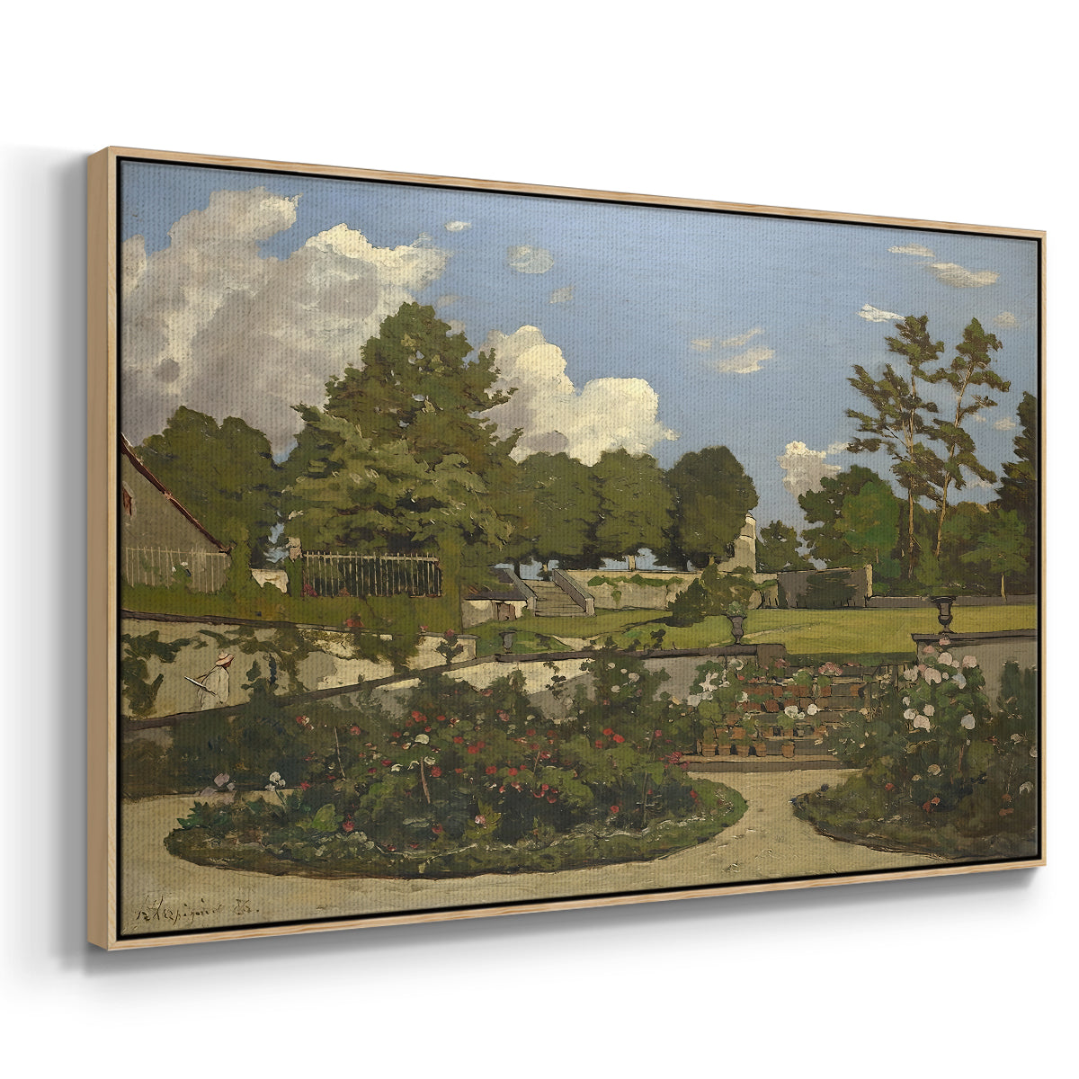 The Painter's Garden at Saint-Privé, 1886 - Floater Framed Canvas Print