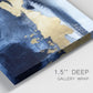 Close-up view of wrapped canvas corner featuring coastal shoreline with warm light.