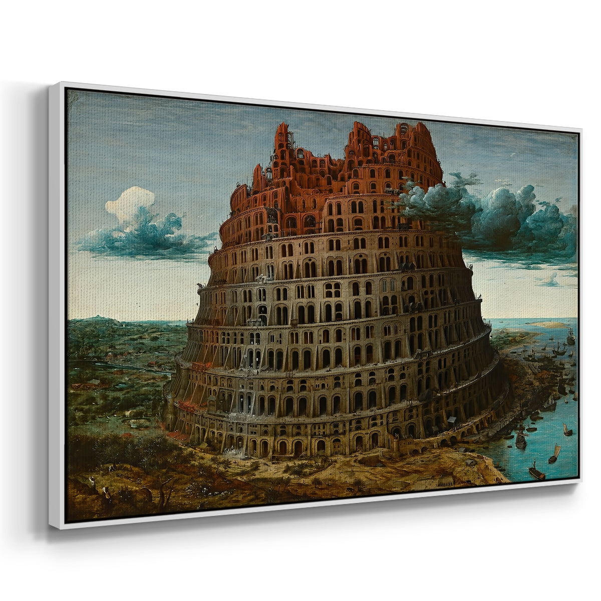 The Tower of Babel, c. 1568 - Floater Framed Canvas Print