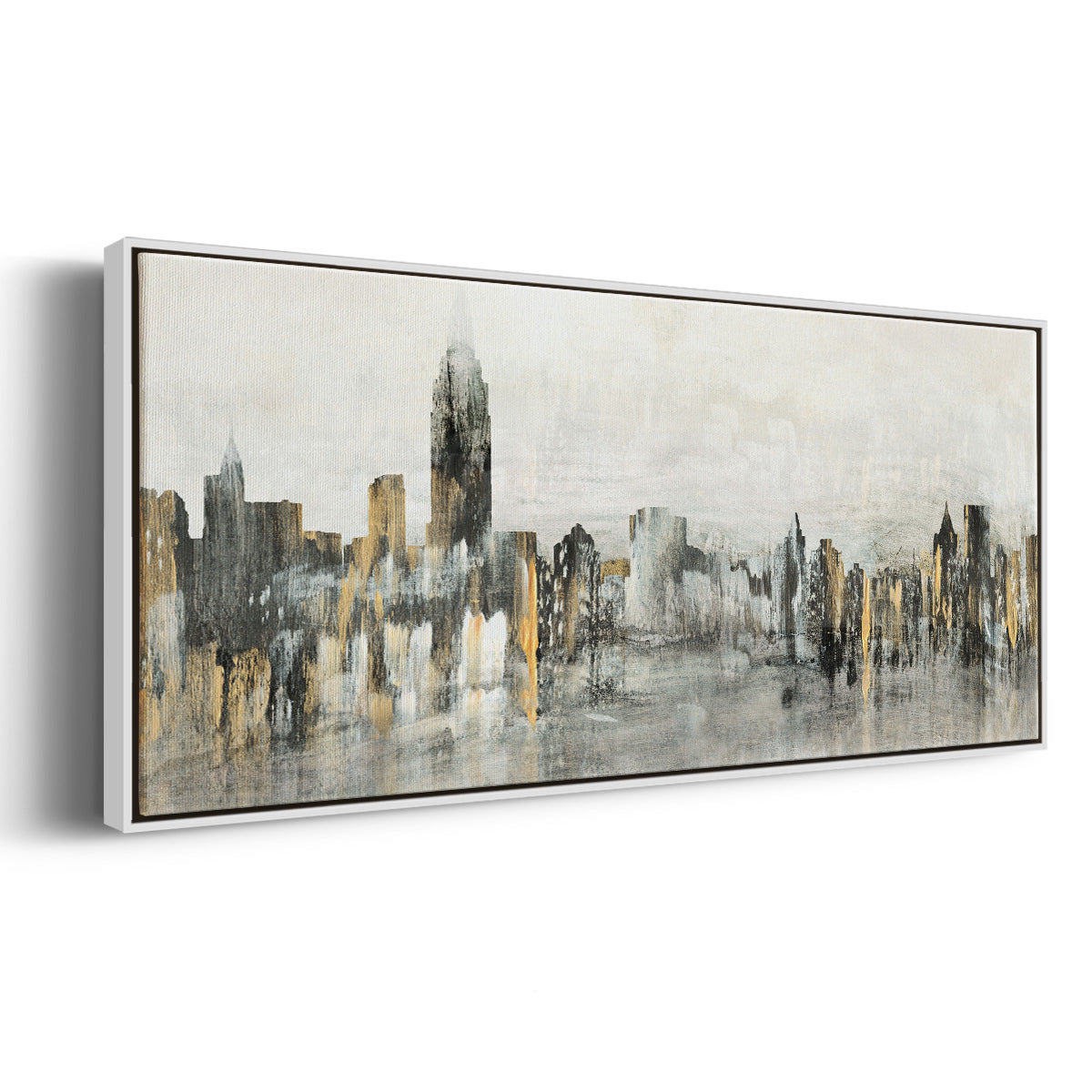 Bright City Lights - Floater Framed Canvas Print