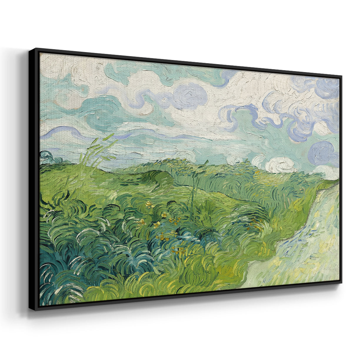 Green Wheat Field, Auvers, 1890 - Floater Framed Canvas Print