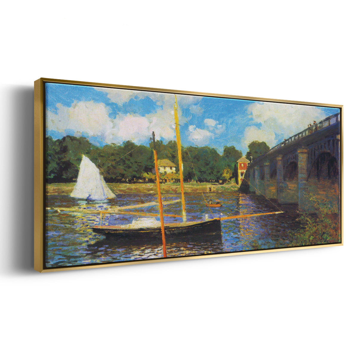 The Road Bridge, Argenteuil - Floater Framed Canvas Print