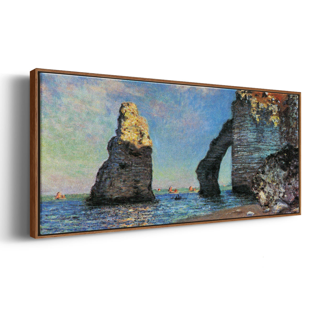 The Rocky Cliffs of Étretat - Floater Framed Canvas Print