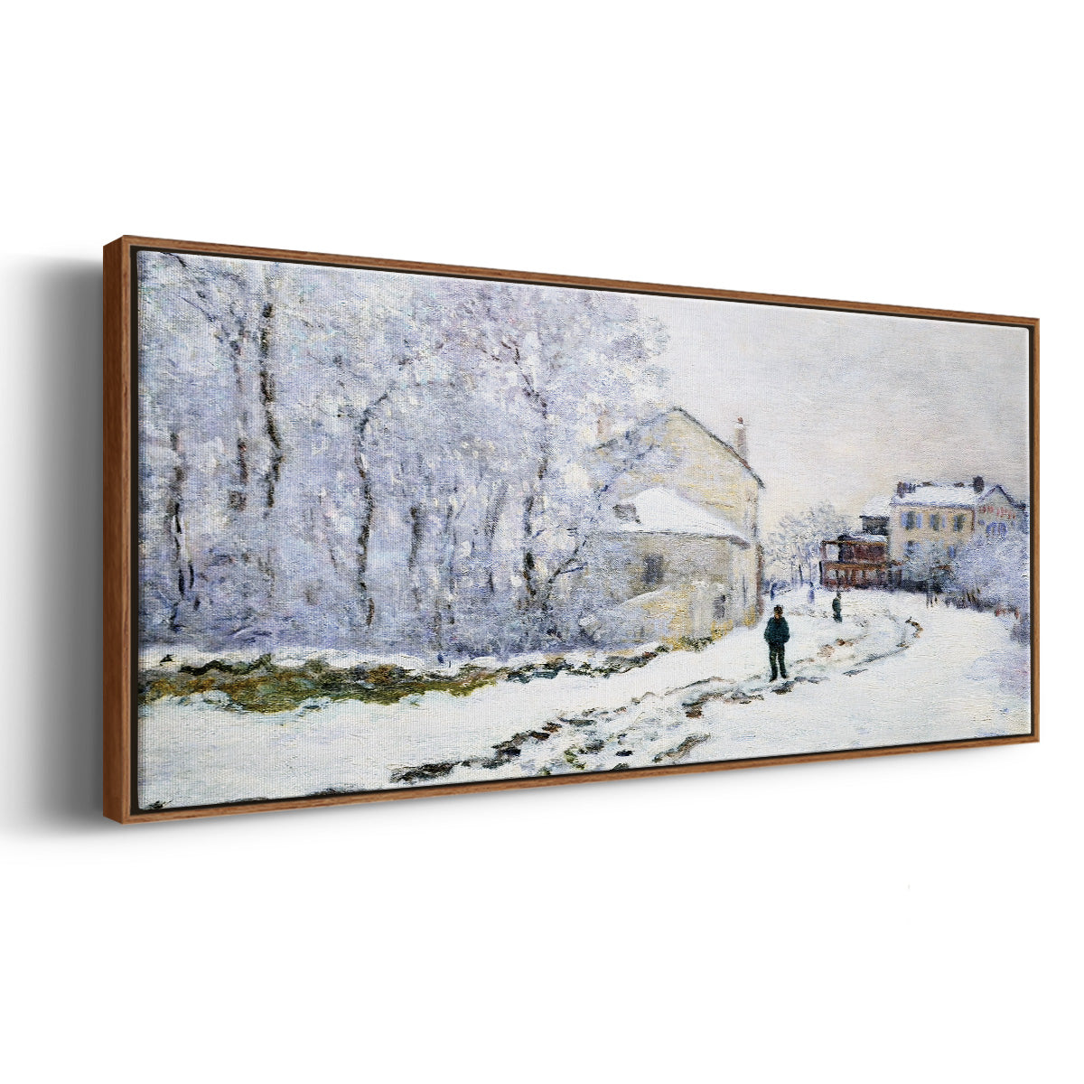 Snow in Argenteuil, 1875 - Floater Framed Canvas Print