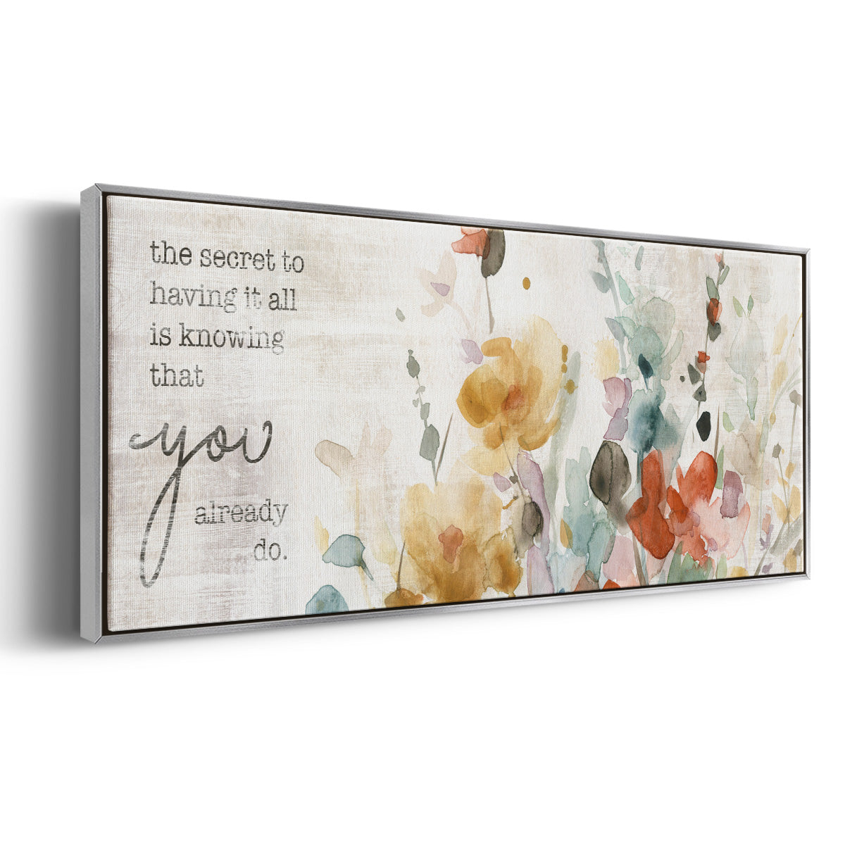 Full Bloom Verse - Floater Framed Canvas Print