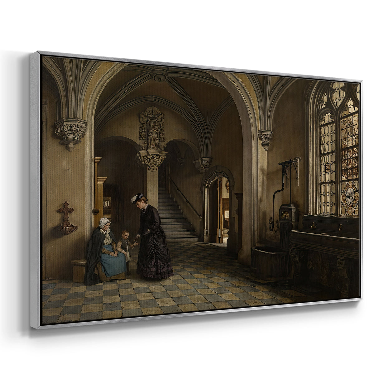Interior of the Church of Saint Paul in Antwerp, c. 1865-1869 - Floater Framed Canvas Print