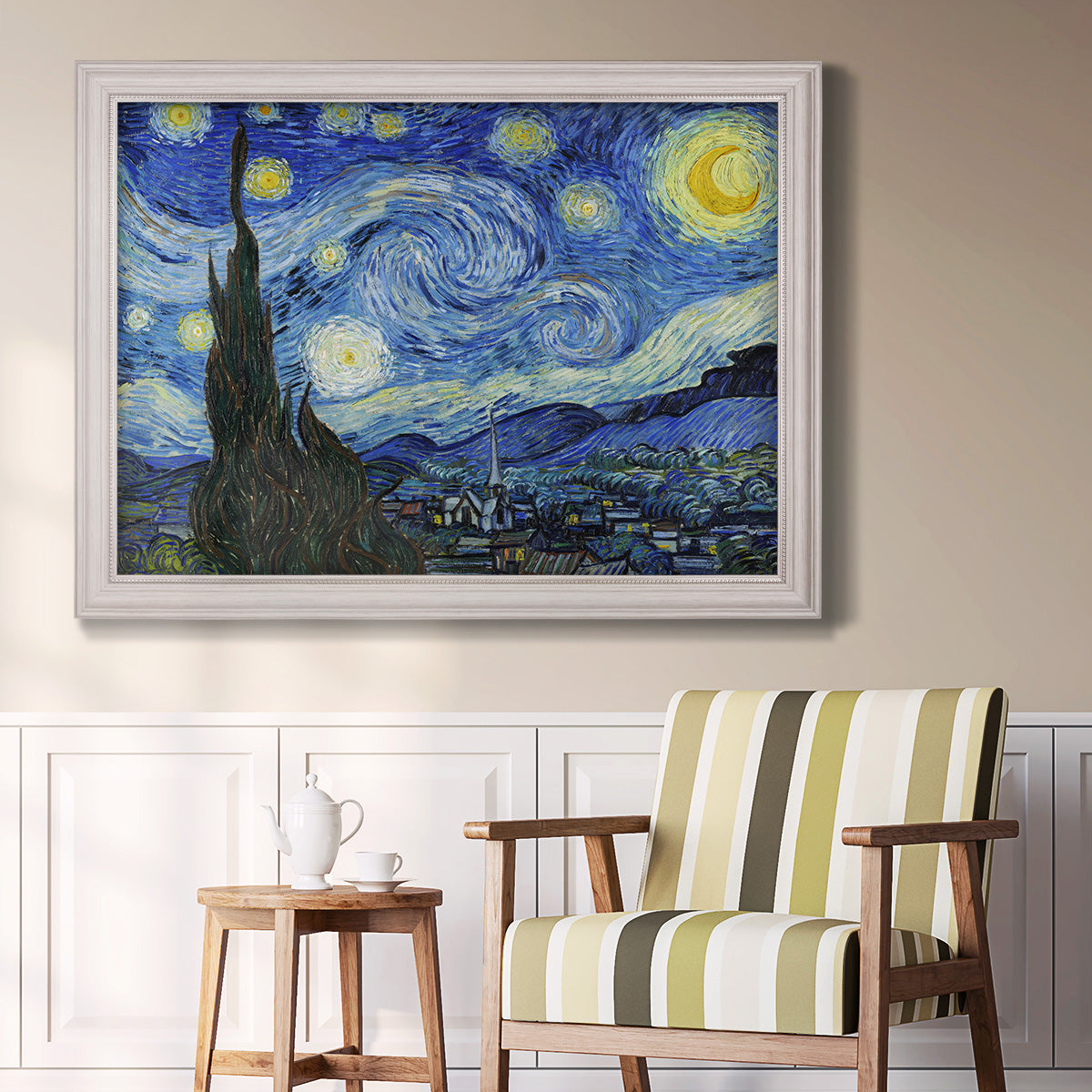 Starry Night - Ornate Framed Canvas Print