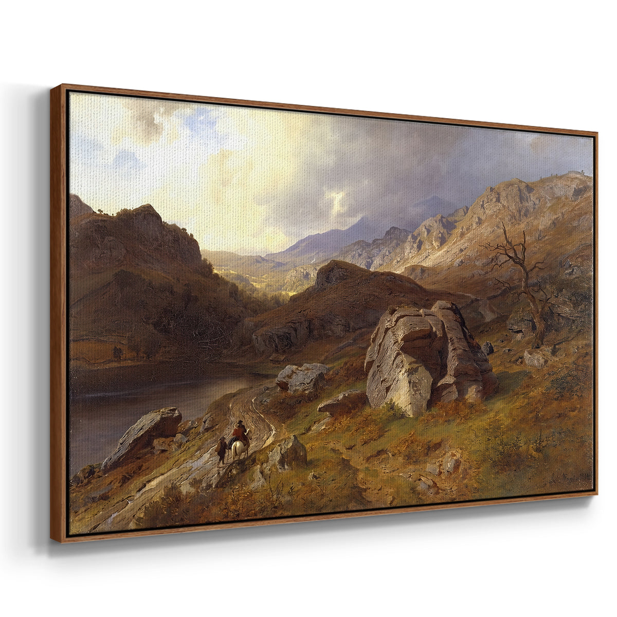 Lledr Valley in Wales, 1864 - Floater Framed Canvas Print
