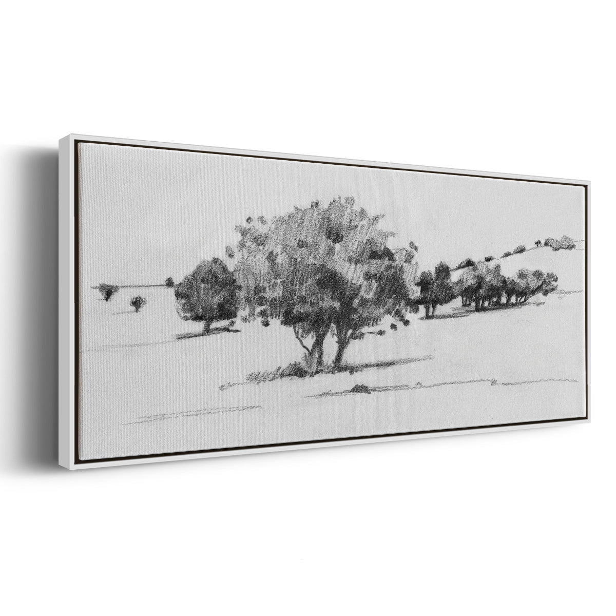 Treeline Sketch I - Floater Framed Canvas Print