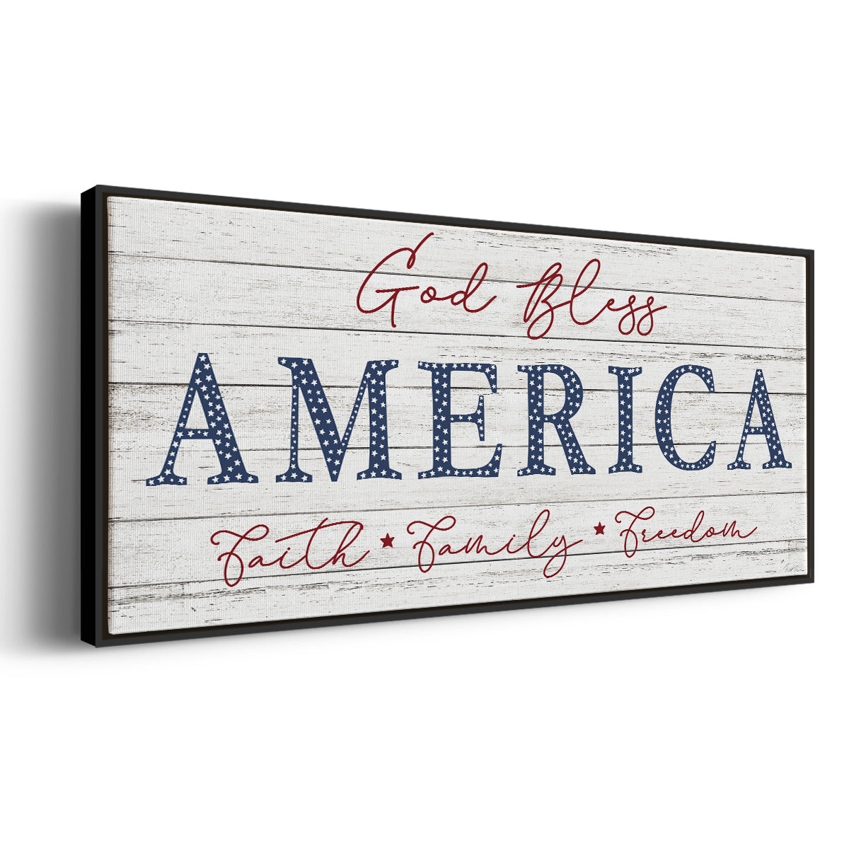 God Bless America - Floater Framed Canvas Print