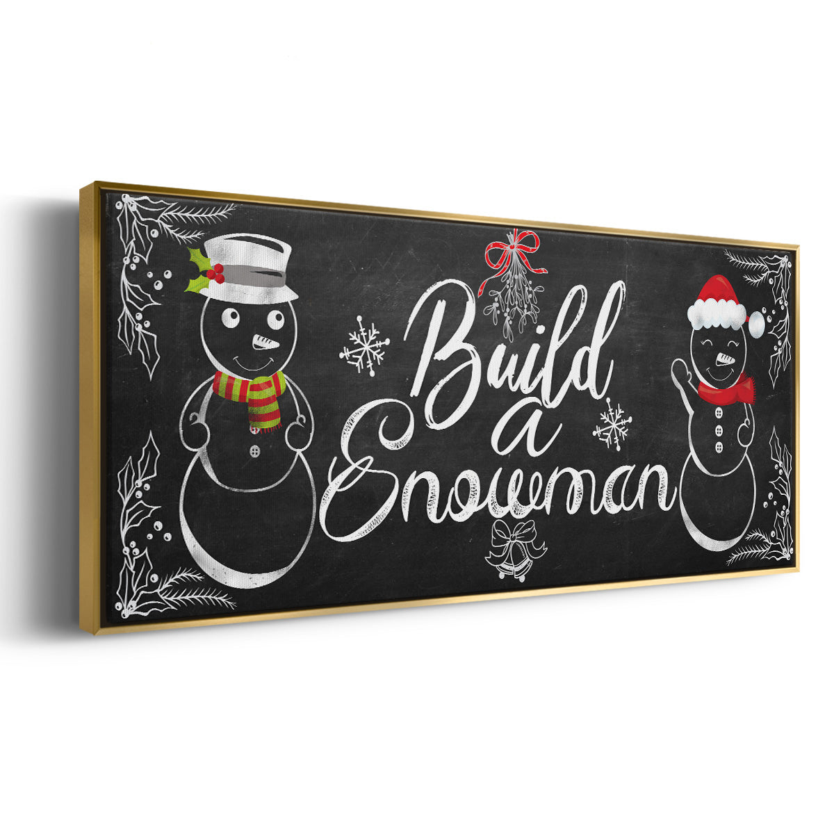 Build a Snowman - Floater Framed Canvas Print