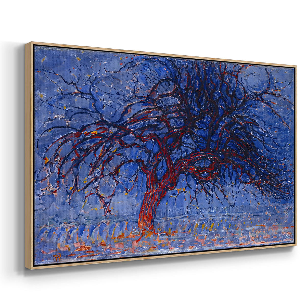 The Red Tree, 1909 - Floater Framed Canvas Print