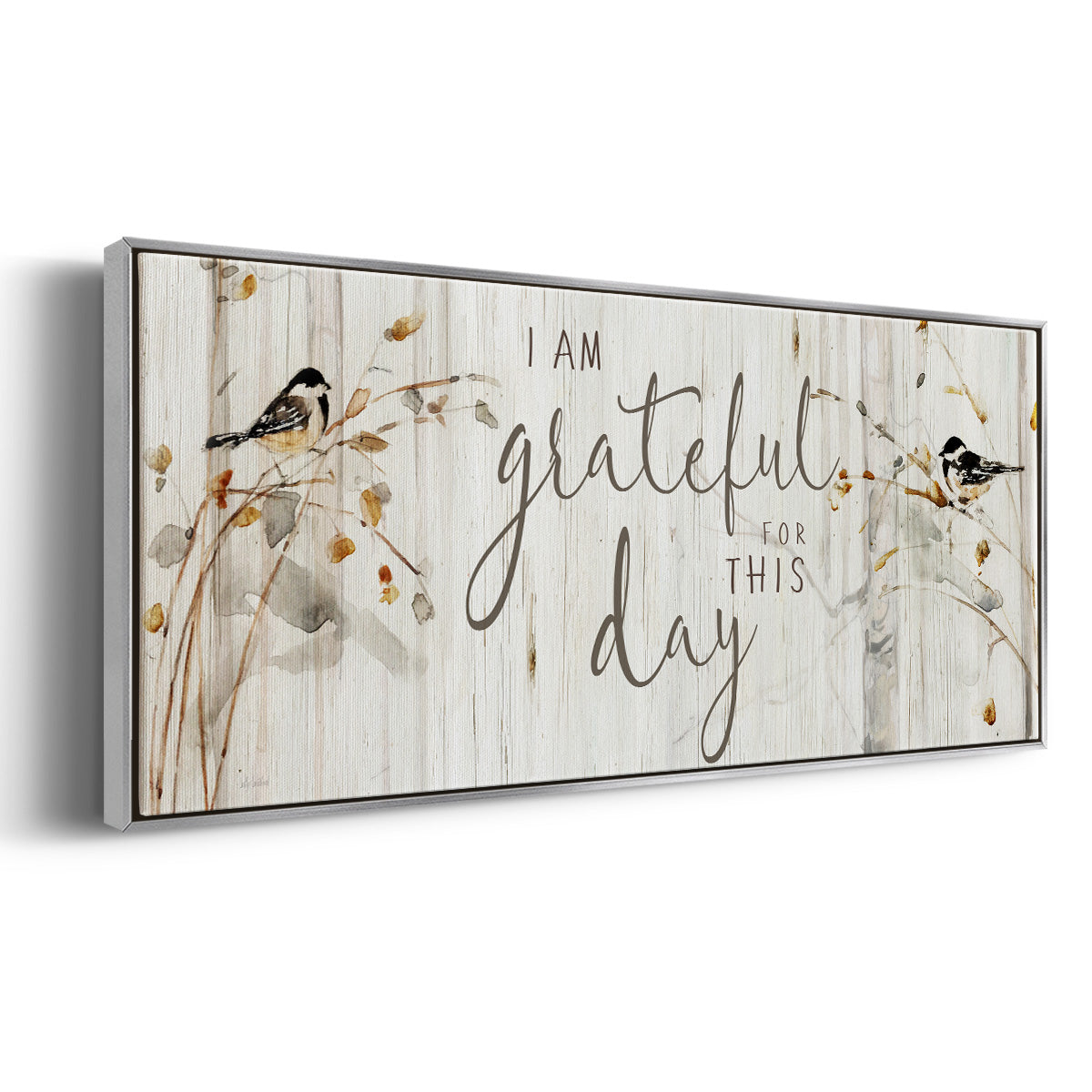 Grateful for this Day - Floater Framed Canvas Print