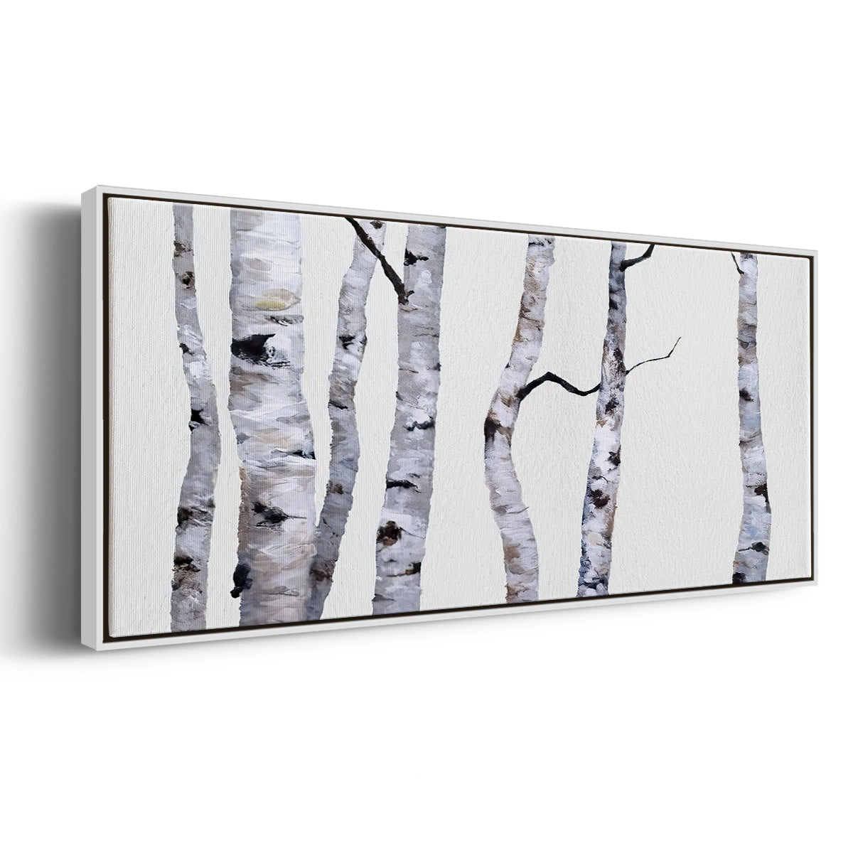 Birch Trees I - Floater Framed Canvas Print
