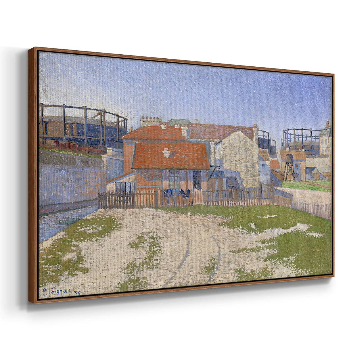 Gasometers at Clichy, 1886 - Floater Framed Canvas Print