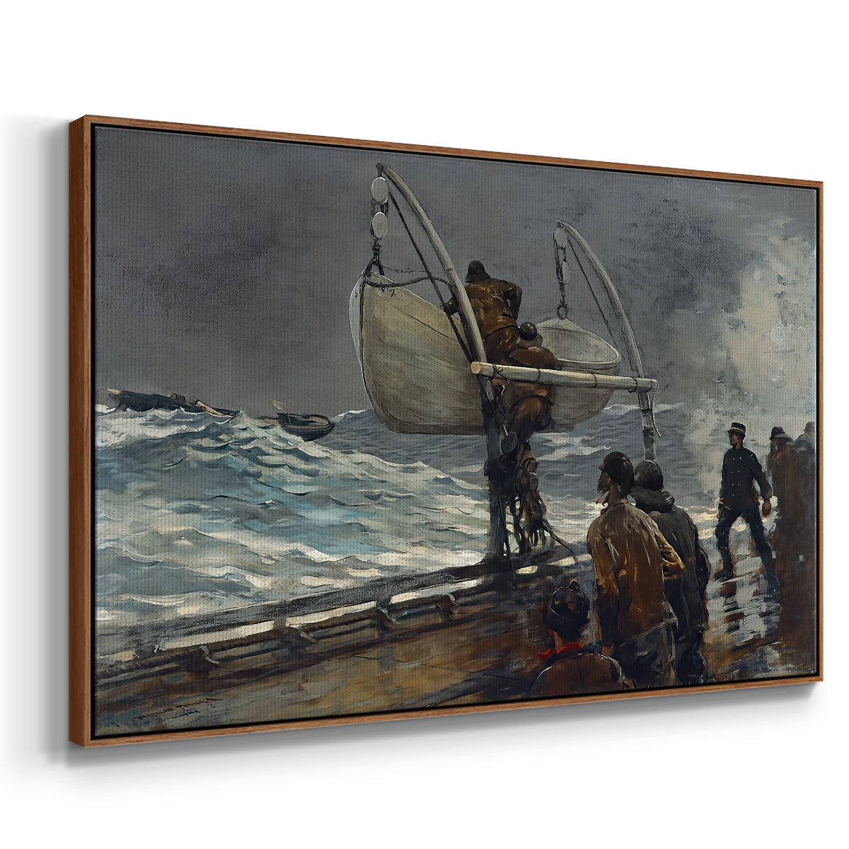 The Signal of Distress, c. 1896 - Floater Framed Canvas Print