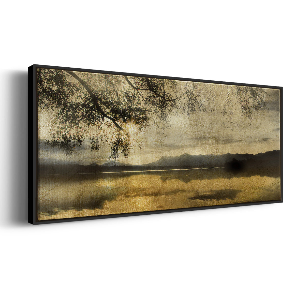 Golden Staffelsee Lake - Floater Framed Canvas Print