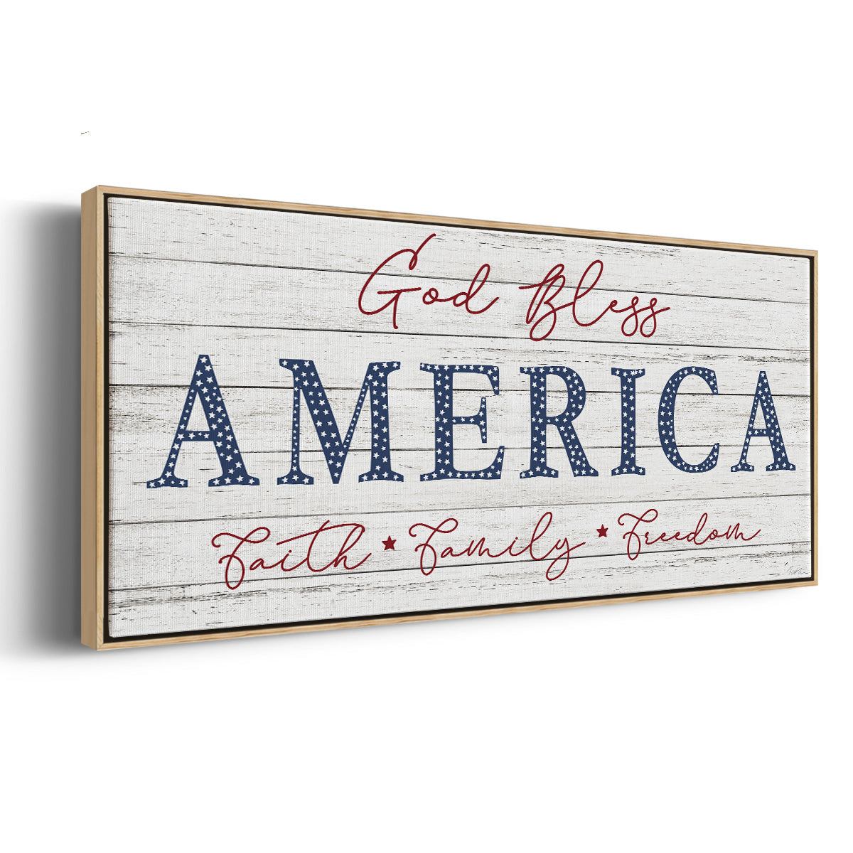 God Bless America - Floater Framed Canvas Print