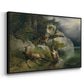 Eagles and Dying Stag on a Lakeshore, 1836 - Floater Framed Canvas Print