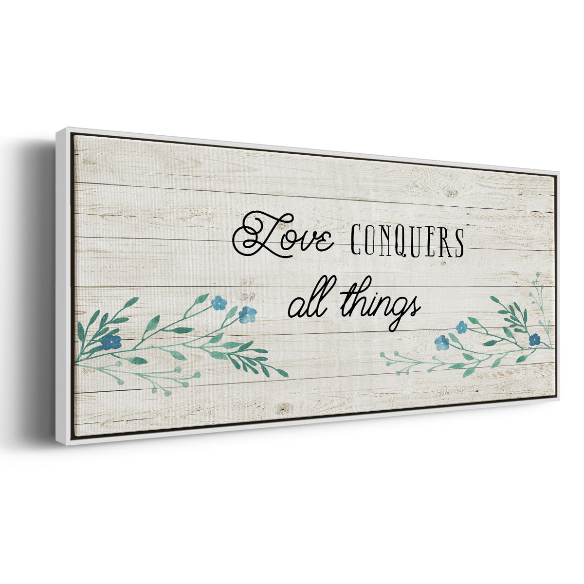 Floral Love - Floater Framed Canvas Print