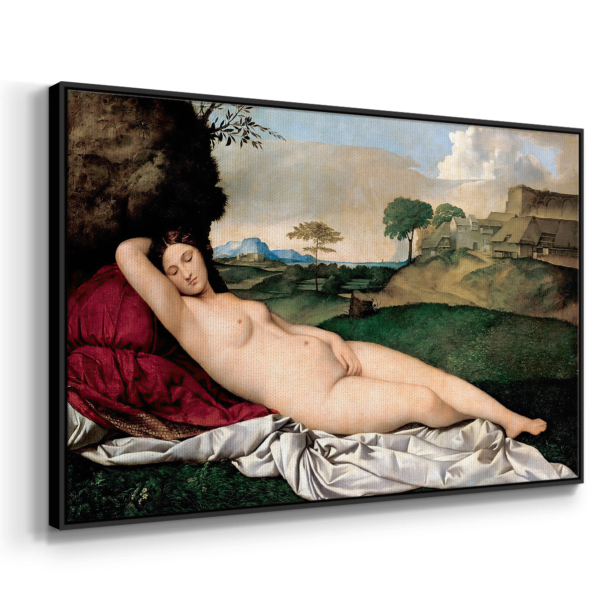Sleeping Venus, c. 1510 - Floater Framed Canvas Print