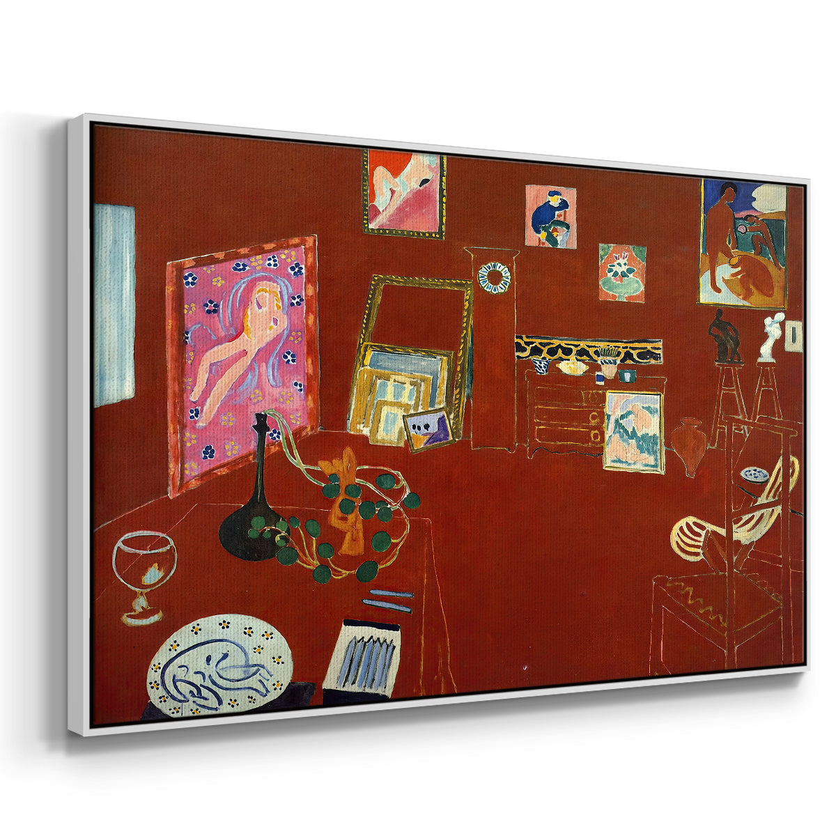 The Red Studio (L'Atelier Rouge), 1911 - Floater Framed Canvas Print