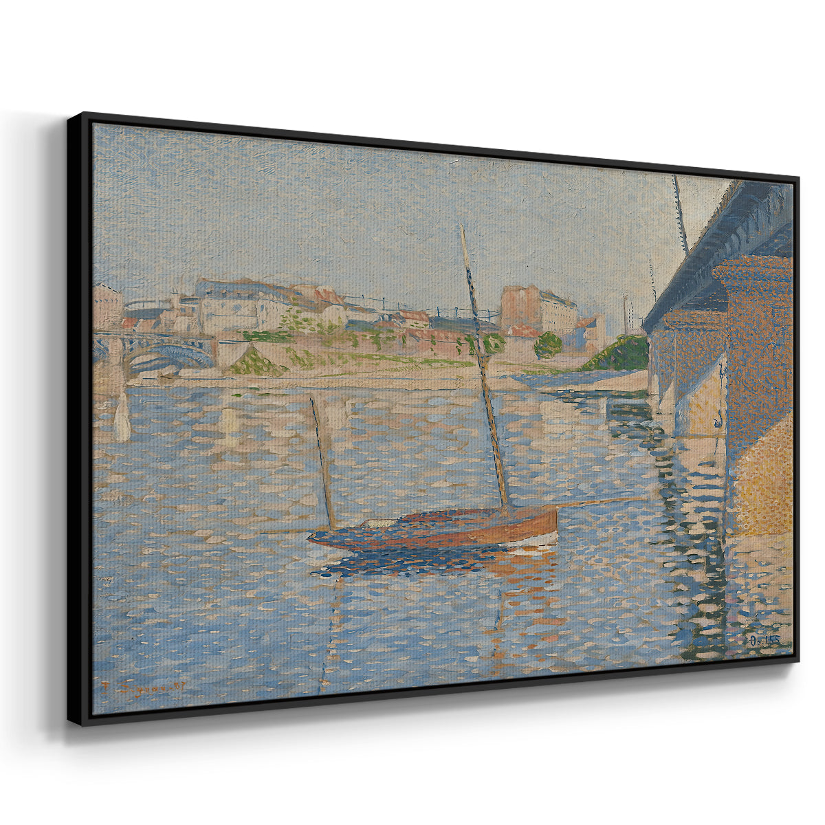 Le Clipper, Asnières, 1887 - Floater Framed Canvas Print