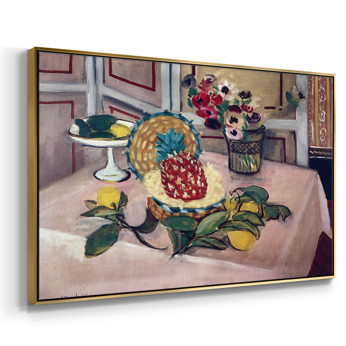 Still Life with Pineapple and Lemons, 1925 - Floater Framed Canvas Print