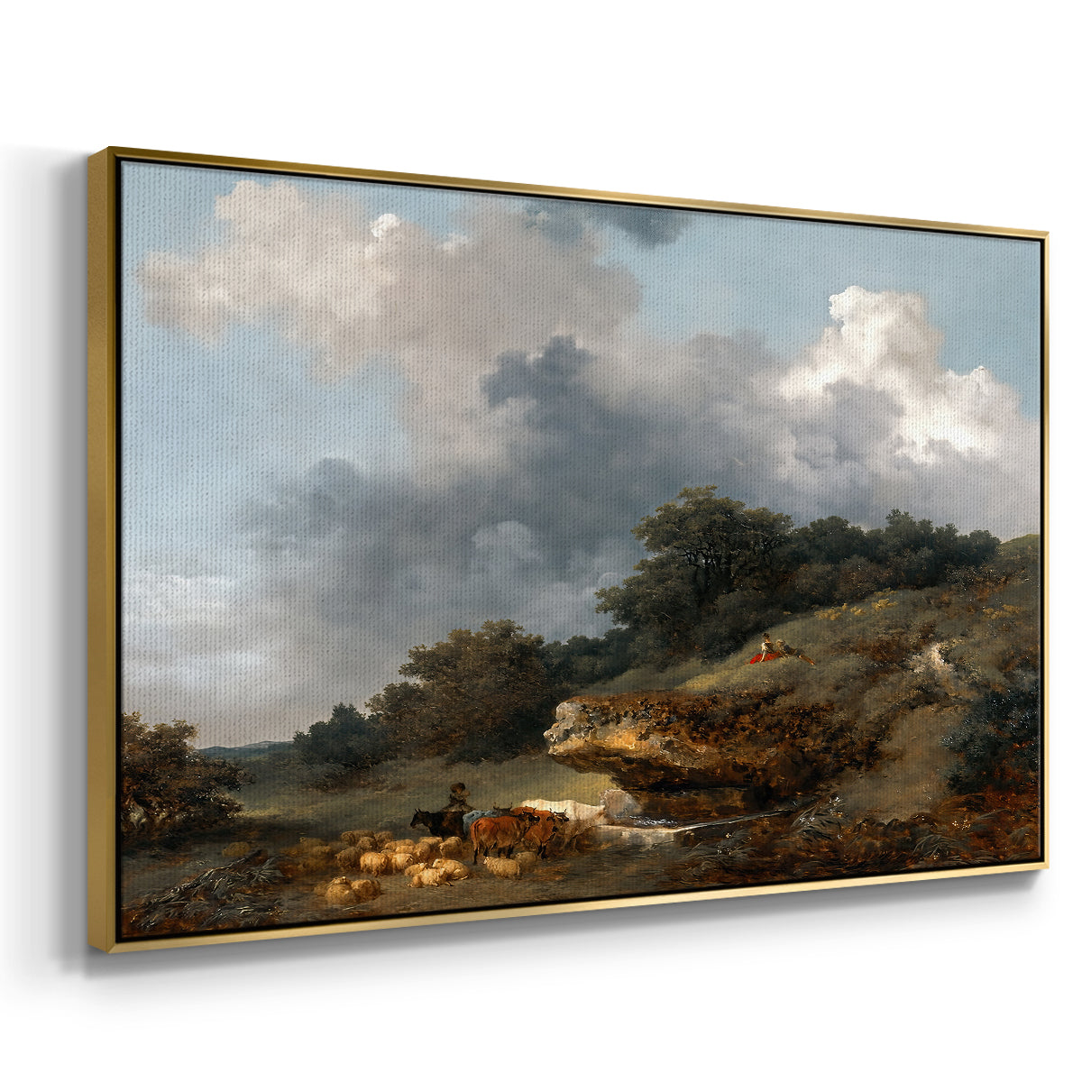 The Watering Place, c. 1765 - Floater Framed Canvas Print