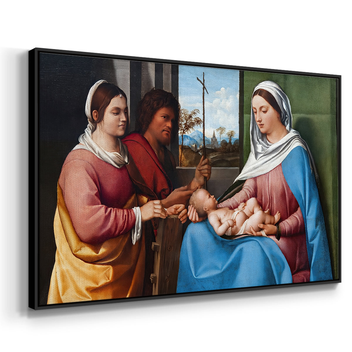 Sacred Conversation, c. 1505 - Floater Framed Canvas Print